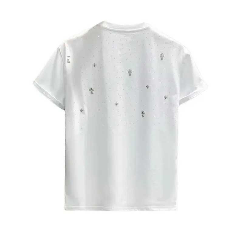 Summer New Mens Short sleeved T-shirt Trendy Brand European and American Hip Hop Style Round Neck Bottom Top Short SleeveT250319