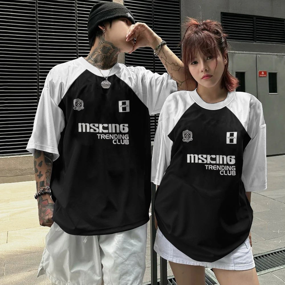 letter pattern mens Tshirt fashion short sleeved top summer loose oversized casual sportswear quick drying 250320