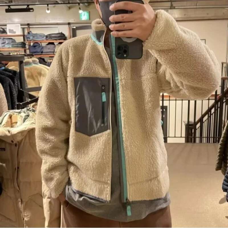 Windproof Cold-Proof Outdoor Motorcycle Jacket Double-Sided Thick Plush Fleece With Lamb Wool Cycg Riding Gear Inner Ing