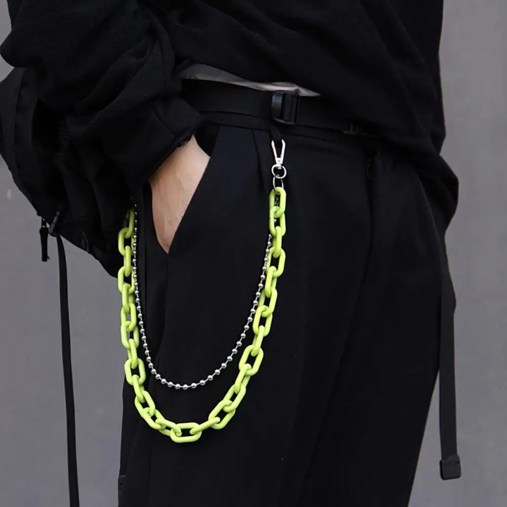 1 Set Detachable Punk Pants Chain Resin Double Layers Candy Color Hanging Ropes Party Retro Geometric Hip Hop Waist Chains 250320