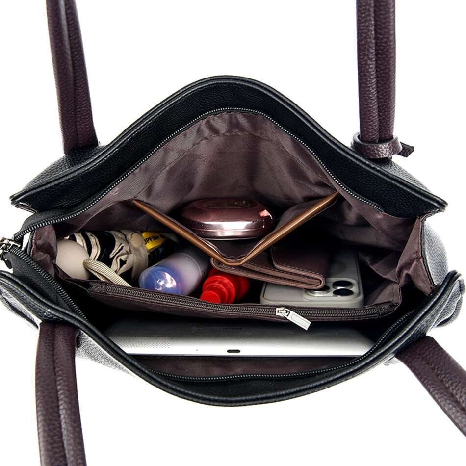 Soft Leather Handbags Women Designer Shoulder Ladies Large Capacity Top-Handle Bags Shopping Tote Bag Sac A Main