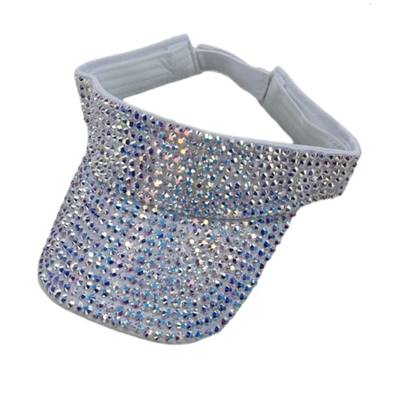 Wide Brim Visor Hat Sunshade Empty Top Summer Hat for Rhinestone for Sun Protect 250320