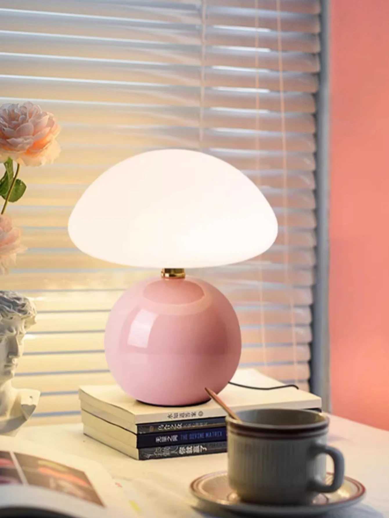 Led table lamp for bedroom Lamp bedside table White/pink/red/beige/orange stromatolite moon desk Mood light Room decorating item Z250320
