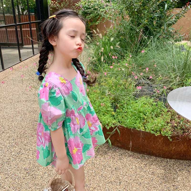 New Summer Girls Clothing Set Sweet Casual Flower Doll Shirt and Shorts Fashion Baby Clothing Childrens ClothingT250320