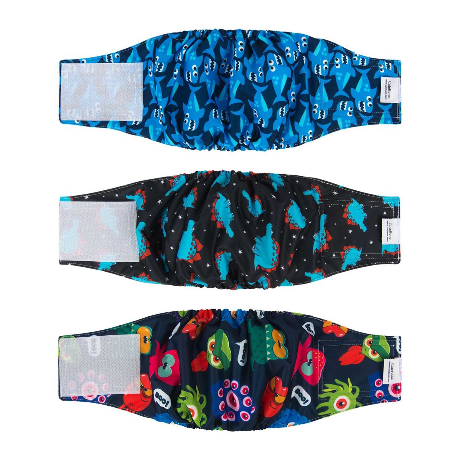 (3 pieces per pack) CuteBone Reusable Mens Dog Diapers Washable Dog Belly Belt Y250320