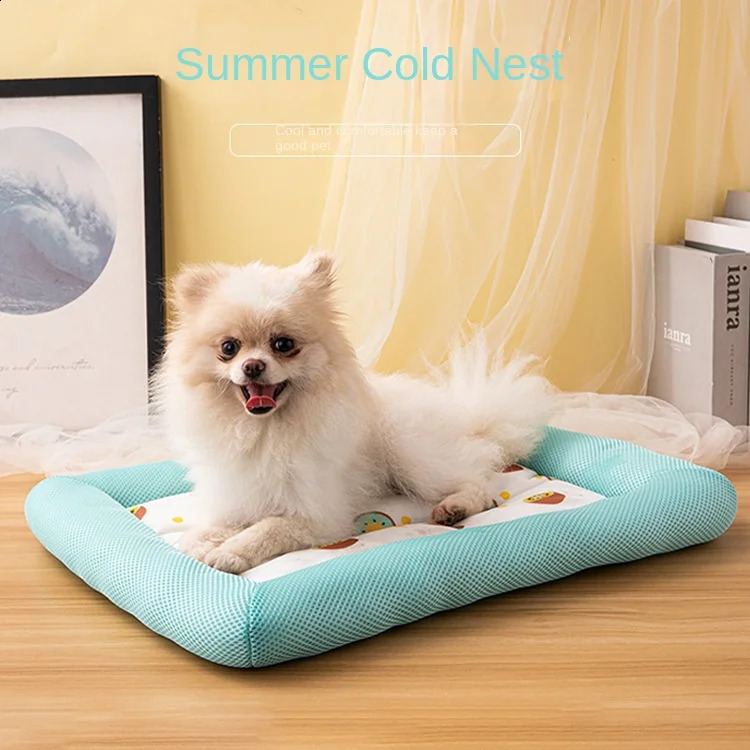 Breathable summer dog refrigerator waterproof household pet mat anti slip cat nest refrigerated and ice cooling 250312