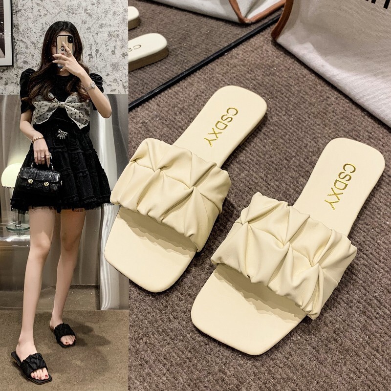 Internet Celebrity Women's Slippers Designersandal Fashion Single Breasted Flat Bottom Home Shoes 2025 New Large Outdoor Leisure Beach Women'