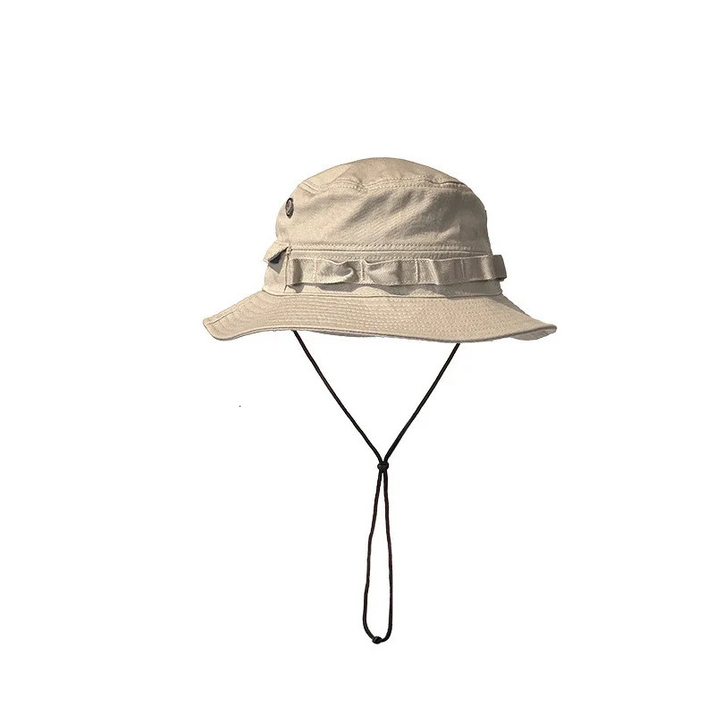 est Four Seasons Cotton Solid Bucket Hat with Small Pocket Fisherman Hat Outdoor Travel Sun Cap for Men and Women 250320