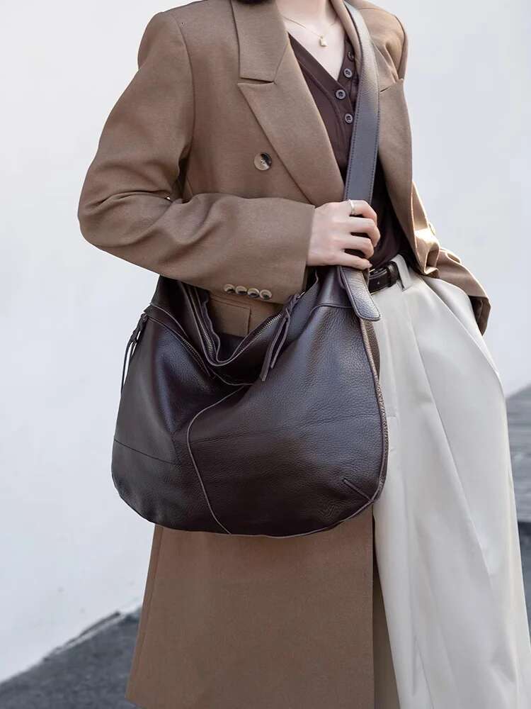 Large Capacity Handbags Tote For Women 100% Soft Genuine Leather Crossbody Lady Shoulder Practical Versatile Big Bag