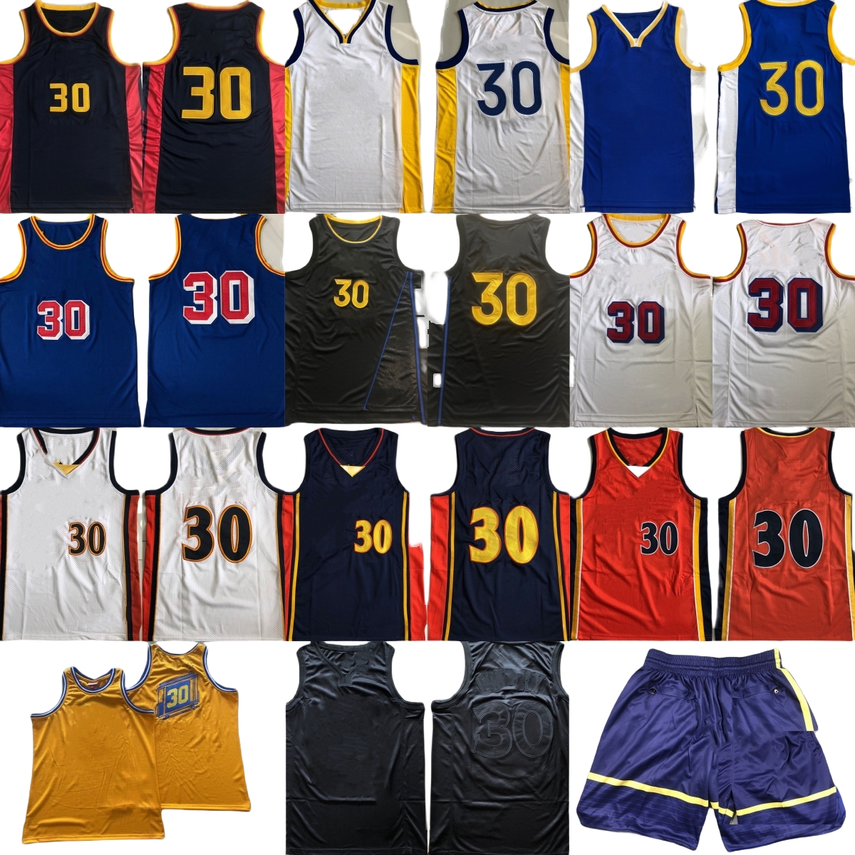 Authentic Double Embroidered Curry Basketball Throwback Jersey Real Stitch Classic Retro Breathable Sport Shirts Jerseys Vintage