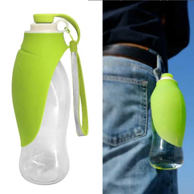 580ml portable pet dog water bottle silicone travel dog bowl for small dogs and cats outdoor pet water dispenser Y250319