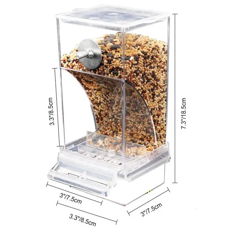 Automatic Parrot Feeder Drinker No messy Bird Feeders Acrylic Seed Food Container Cage Accessories For Small Medium Parakeets 250320