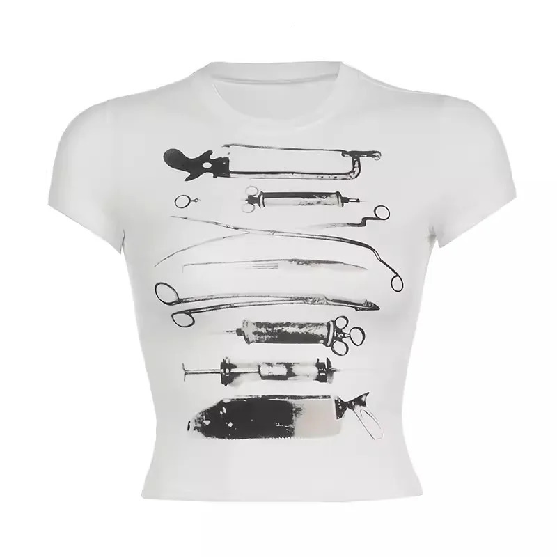 Womens T-shirts Star Y2k Top Clothing Female 90s Clothes Vintage 2000s Tops for Women Goth Kawaii Kpop Gothic Emo 250320