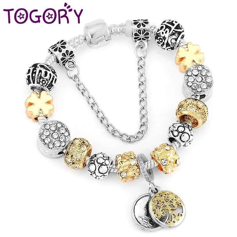 European Fashion Unique Silver Plated Charm Bracelet DIY Crystal Beads Brand Bracelets For Women Wife Jewelry Gift Dropshipping