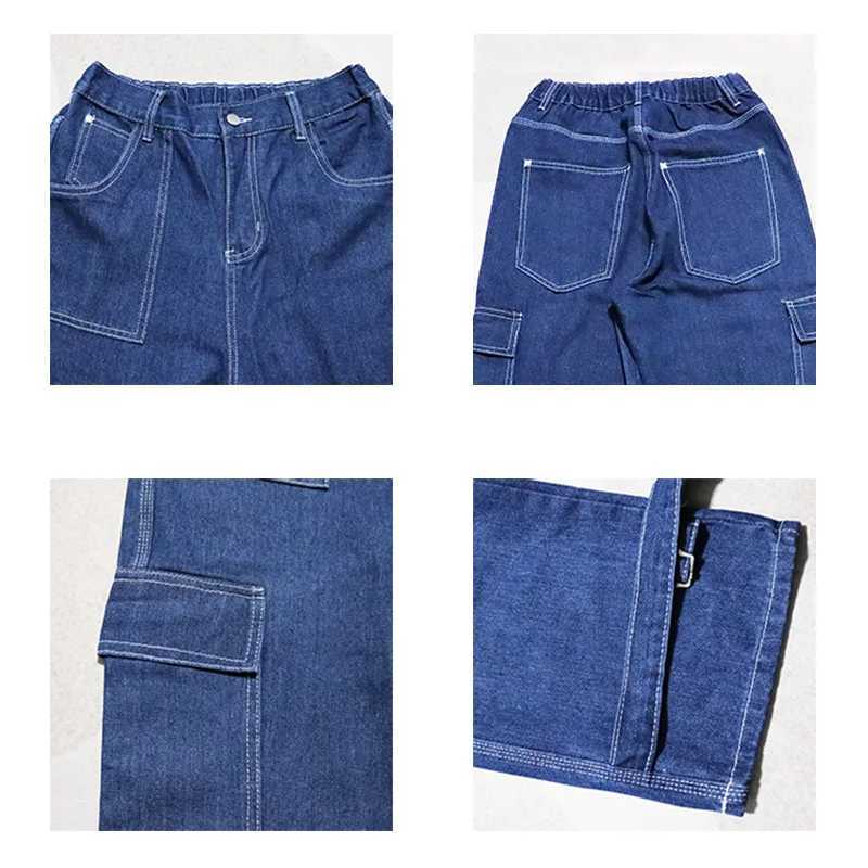 Mens jeans wide leg denim pants loose straight pockets mens hip-hop streetwear skateboards unisex Trouser merchandiseT250319