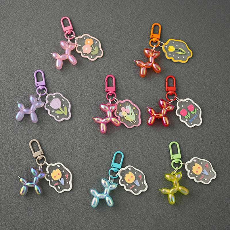 Cartoon Dog Keychain Sweet Fashion Candy Colorful Keychain Female Bag Pendant Cute Animal Phone Chain Keychain Jewelry GiftXJ250319