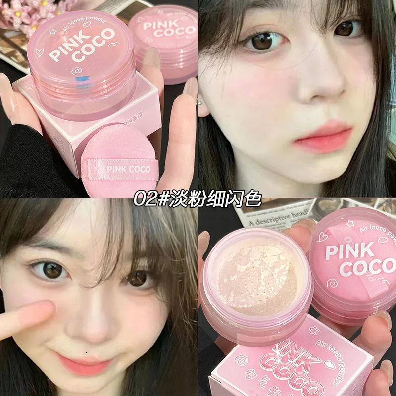Air Set Loose Powder Concealer Oil Control Long Lasting Powder Embellishes Skin Tone with Natural White Loose Powder Makeup 250319