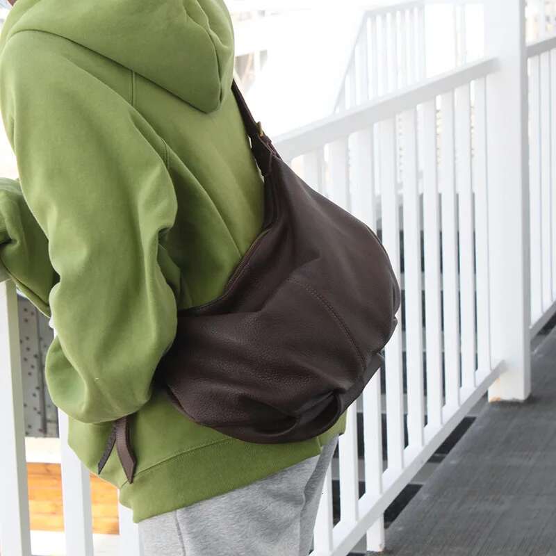 New Hobos Casual Genuine Leather Women's Bags Large Capacity Tote 2024 Trendy Soft Cowhide Single Shoulder Crossbody Bag