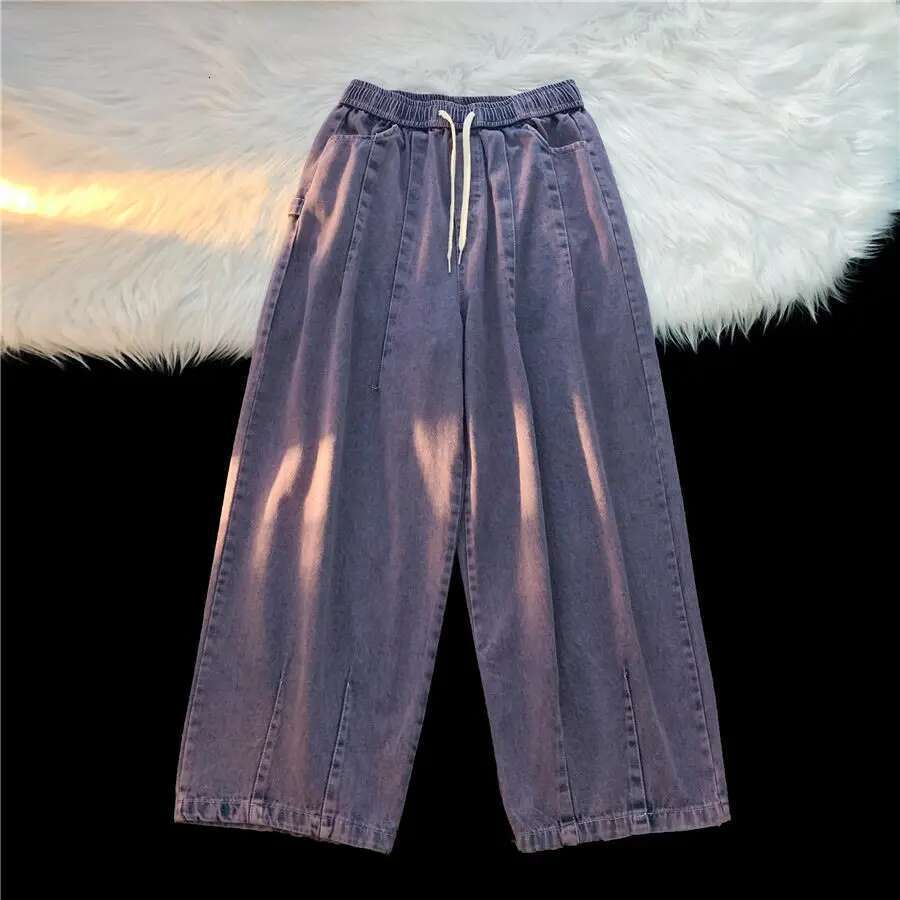 Y2K American Fashion Spring and Autumn Men and Women Straight Tube Washed Jeans Couple Hip Hop Simple Retro Casual Pants Y2K