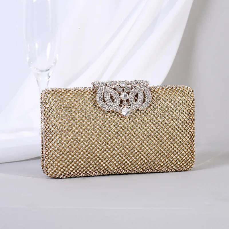 Rhie Evening Bags Women Clutch For Party/Banquet/Night Clutches And Purse Gold Sier Black Shoulder Bag With Chain