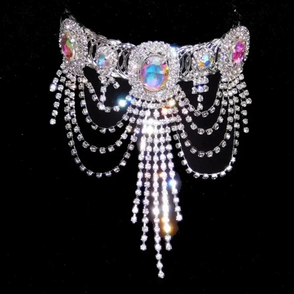 Stonefans Crystal Tassel Arm Chain Bracelet Bridal Hand Accessories Boho Bling Rhinestone Bangle Anklet Dress Jewelry 250320