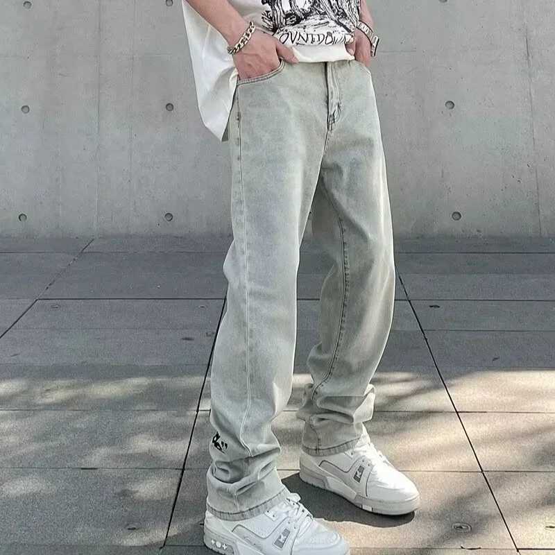 Spring Gothic Letter Printed Baggy Jeans Mens Y2K Vintage Streetwear Straight Denim Pants Hip Hop Fashion Harajuku JeanT250319