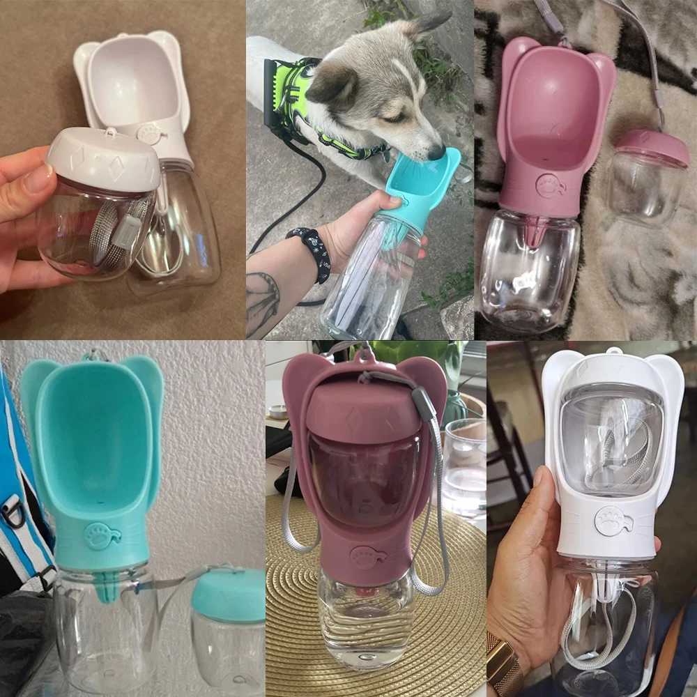 2-in-1 portable kettle with detachable dog food container leak proof outdoor pet cat dog water bottle Y250319
