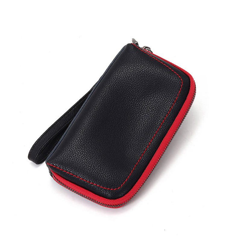 Leather Men S And Women S Long With RFID Shielding Anti Theft Brush Leather Wallet Cowhide Multi Slot Zero Wallet Shoulder Bags