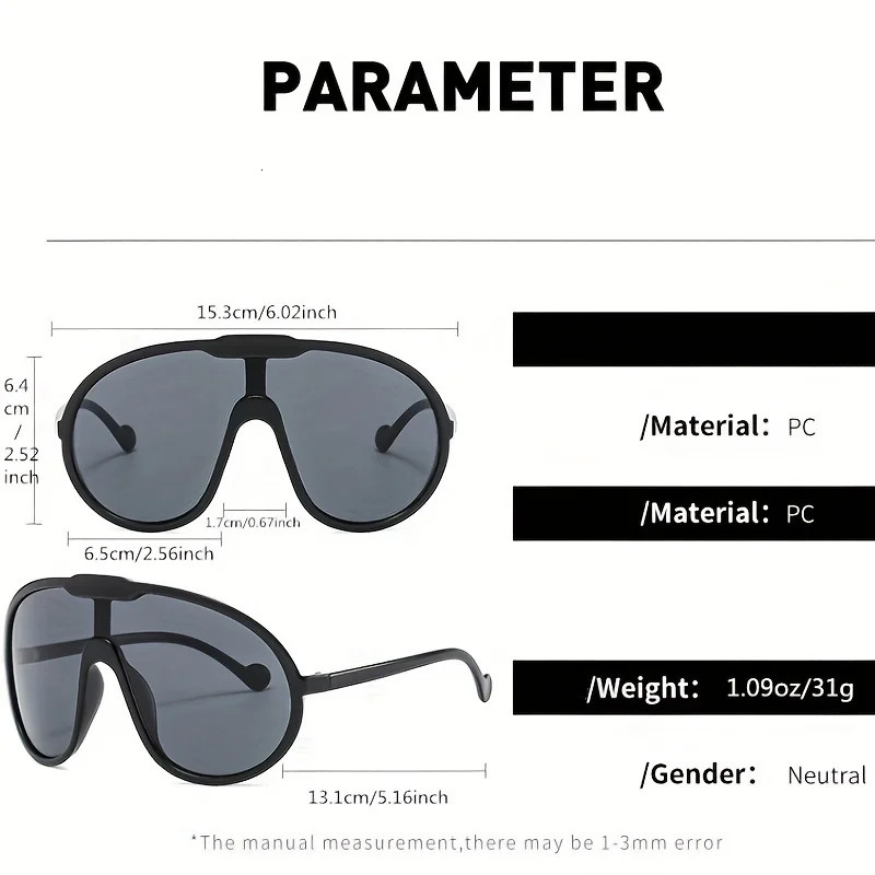 Oversized Square Sunglasses Women Punk Fashion Big Frame Vintage Cycling Sun Glasses Men Shades Retro Gradient Shades UV400 250320