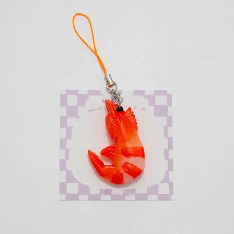 Funky Shrimp Phone Charm | Kawaii Cute Fish Animal Keychains Aesthetic Gift Food Accessory Harajuku Key chainXJ250319