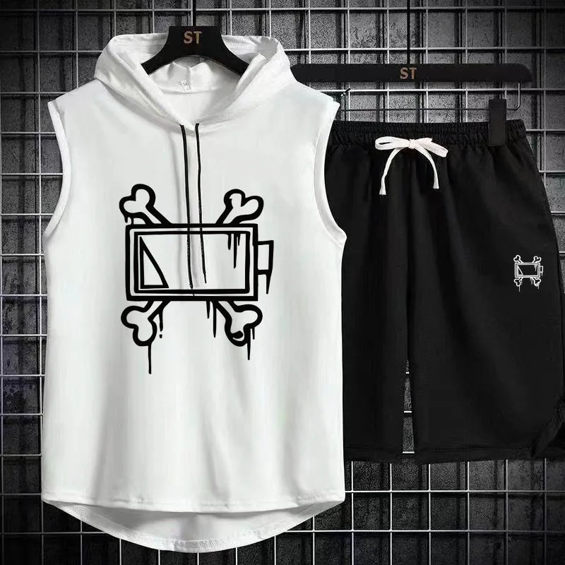 Men track suit summer sportswear two-piece t-shirt shorts tracksuit jogging mens sports suit fitness clothes exercise suit 250319