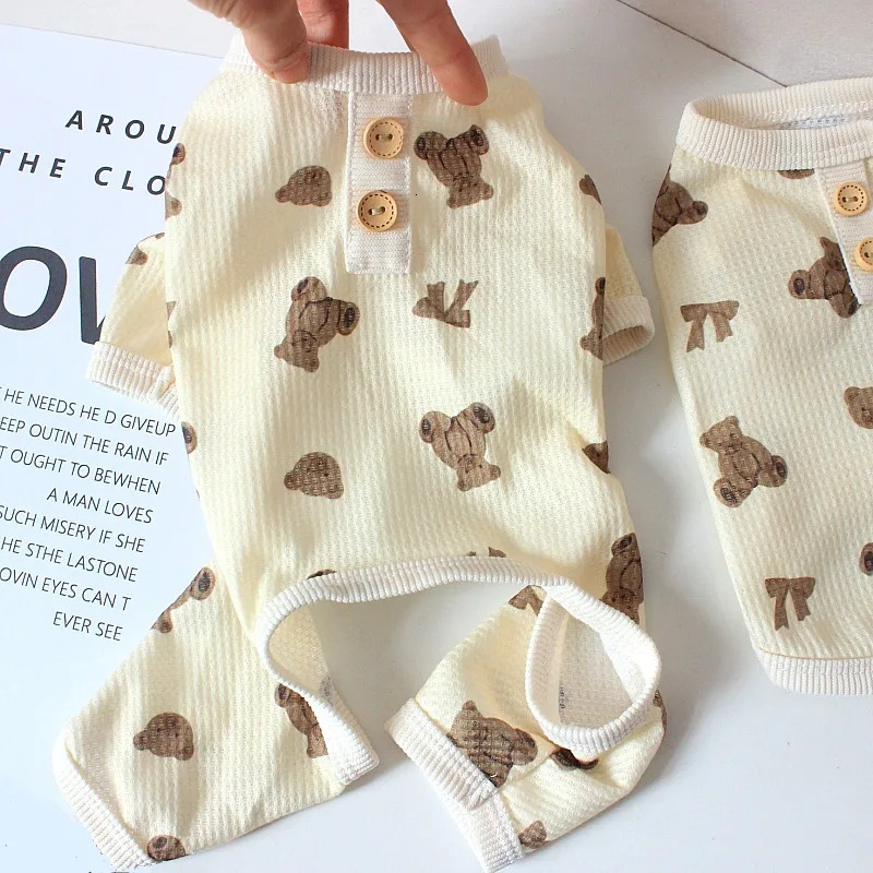 Pet dog jumpsuit bear vest spring and summer clothing suitable for teddy French bulldogs comfortable breathable customized small dogs 250318