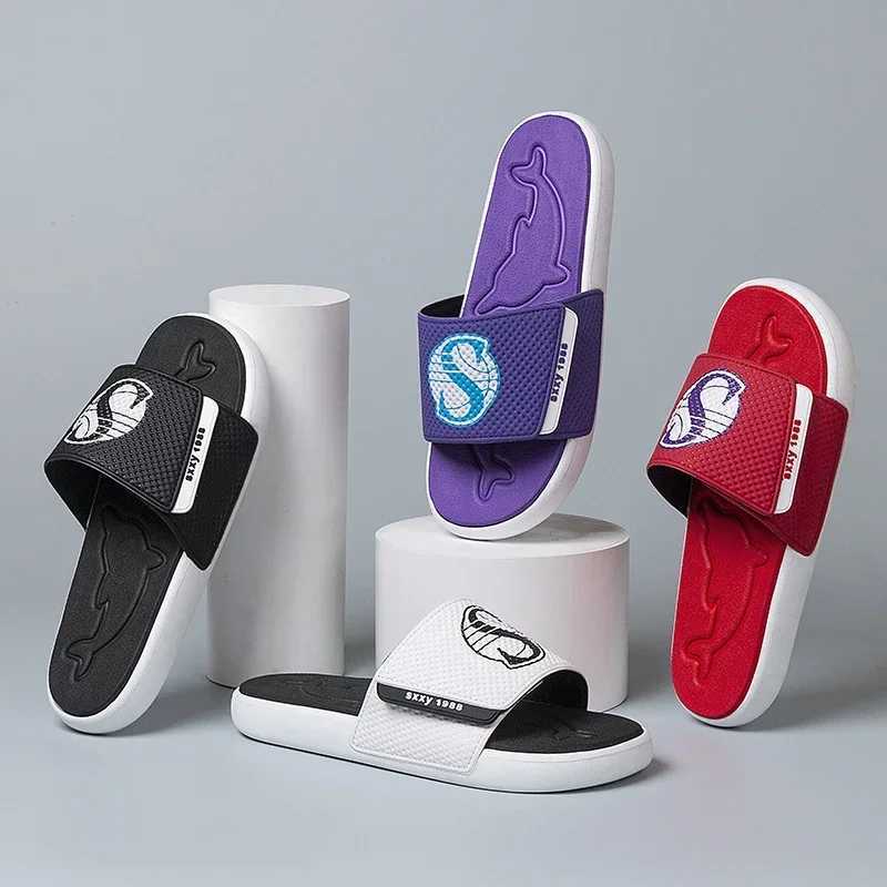 Stylish Brand Slippers for Men Purple Red M Outdoor Beach Water Sandals Cfortable Walking Slippers Boy Casual Slides Y250320