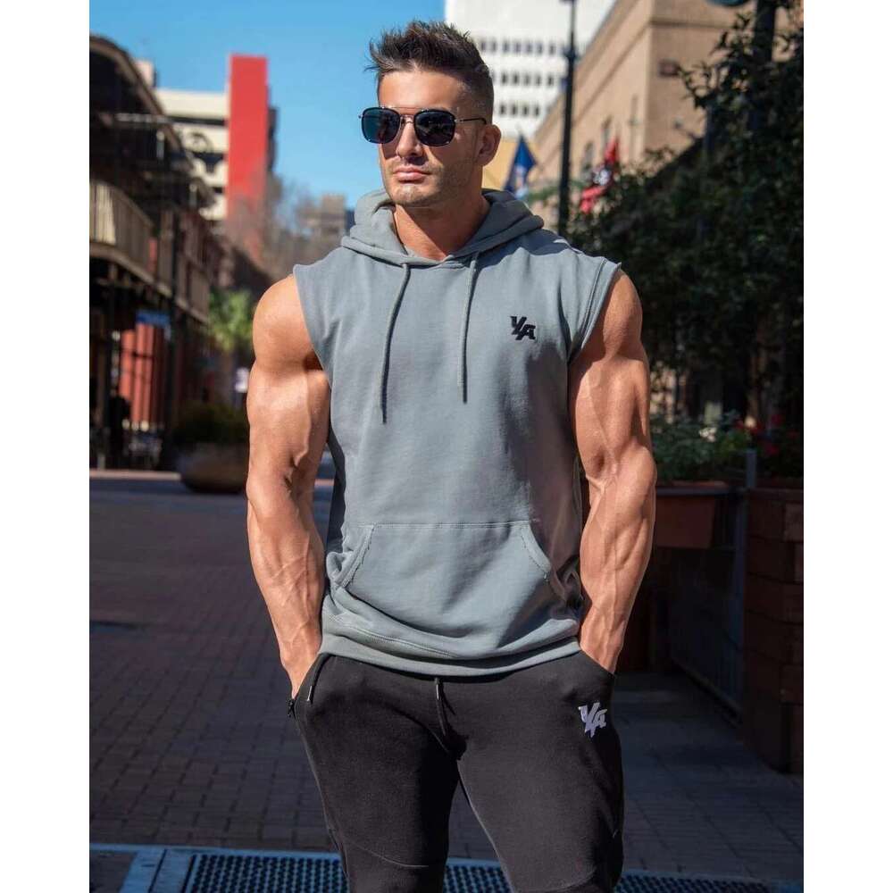 Stringer Fitness Men's Hoodie, Muscle Shirt, Bodybuilding Clothing, Gym Precious Top, Sportswear, Summer, New Brand, 2024