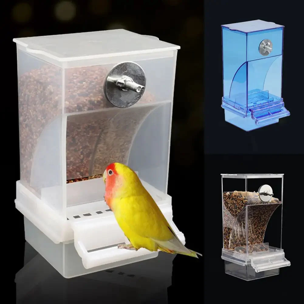 Automatic Bird Feeders No Mess Parrot Feeder Drinker Acrylic Seed Food Container Cage Accessories For Small And Medium Parakeets 250320