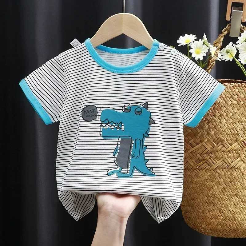 Baby Summer T-shirts Kids Toddler Childrens Clothing Cartoon Print Cotton Tee Tops Boys and Girls ClothesT250320