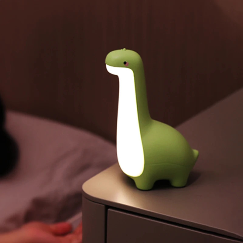 Dinosaur Night Light Cute Childrens Night Light Eye Protection Bedside Timing Lamp USB Charging Room Decoration Childrens Gift 250319