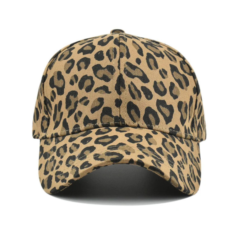 Women Leopard Baseball Hat Fashion Print Girl Peaked Cap Duck Hip Hop Tongue Cap Outdoor Long Brim Visors Female Sun Bonnet 250320