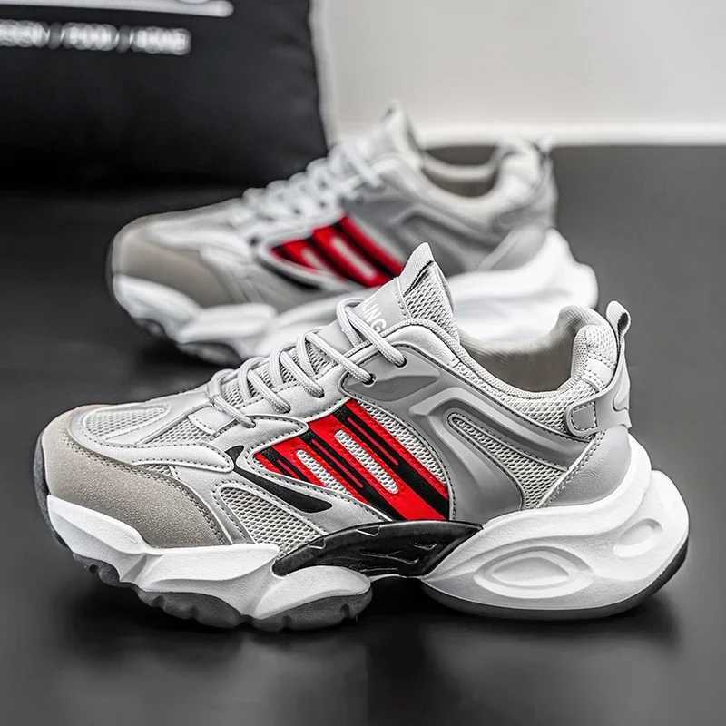 Breathable shock-absorbing shoes mens classic running shoes lightweight leather sports shoes mens comfortable outdoor sports shoesW250320