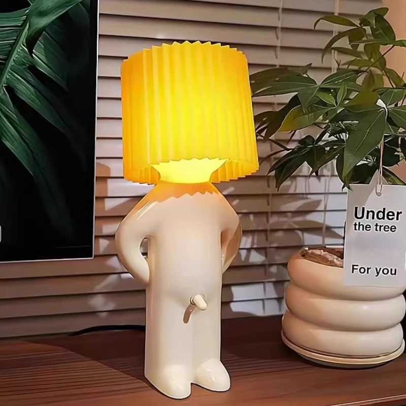 1/2 creative naughty boy table lamp with unique LED fold reading light bedroom decoration night light childrens gift Z250320