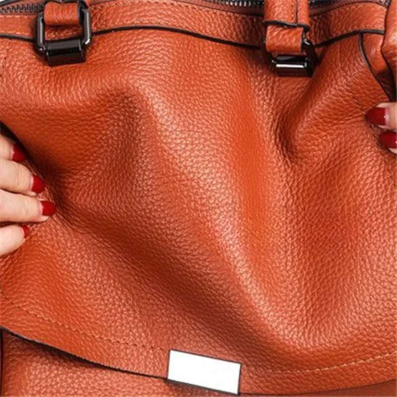Cowhide Woman Soft Narural Retro Handbag Genuine Leather Cowhide Women's Shoulder Cross Bag