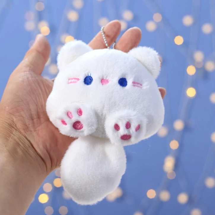 Kawaii Cat Plush Doll Cartoon Soft Fill Plush Girl Bag Keychain Pendant Toy Decoration GiftXJ250319