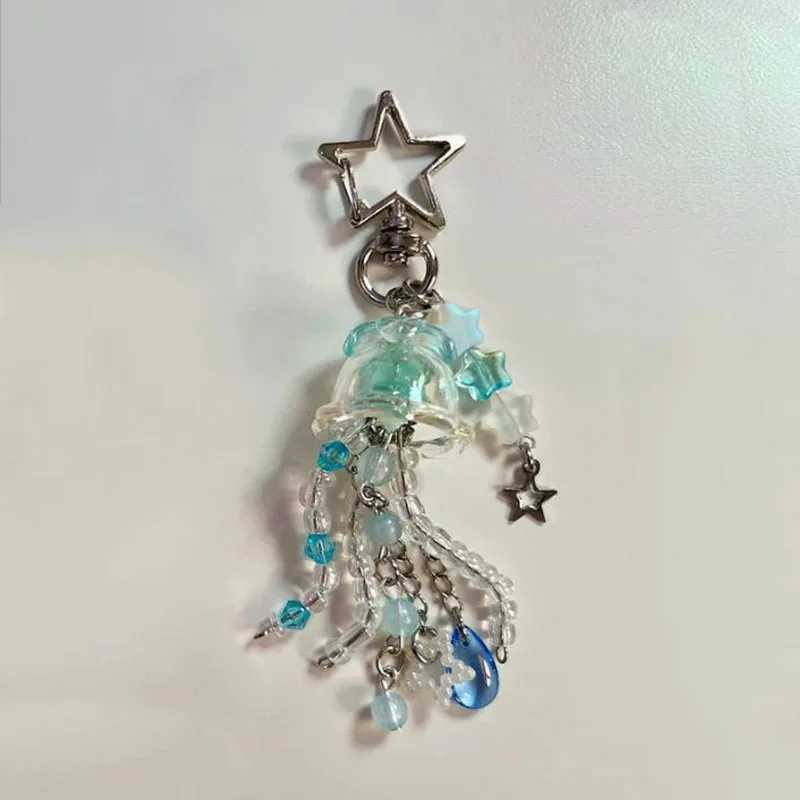 Pink blue matching soft iris jellyfish keychain bead Y2KXJ250319