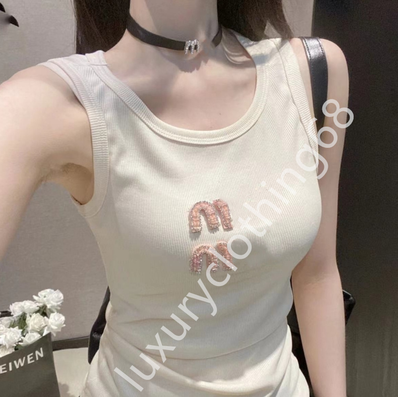 Women's vest designer tank top women tank tops designer luxury vest sleeveless camis pure cotton fashionable knitted camisole tees Women's sleeveless T-shirt s-xl