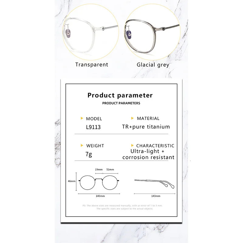 Ultra light TR90 Myopia retro round optical prescription glasses frame for men and women 250228