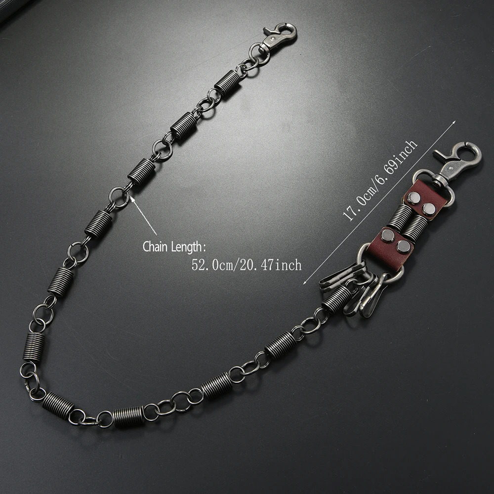 Metal spring pants chain Hip hop trend high quality waist chain personality chain for men and women 250320