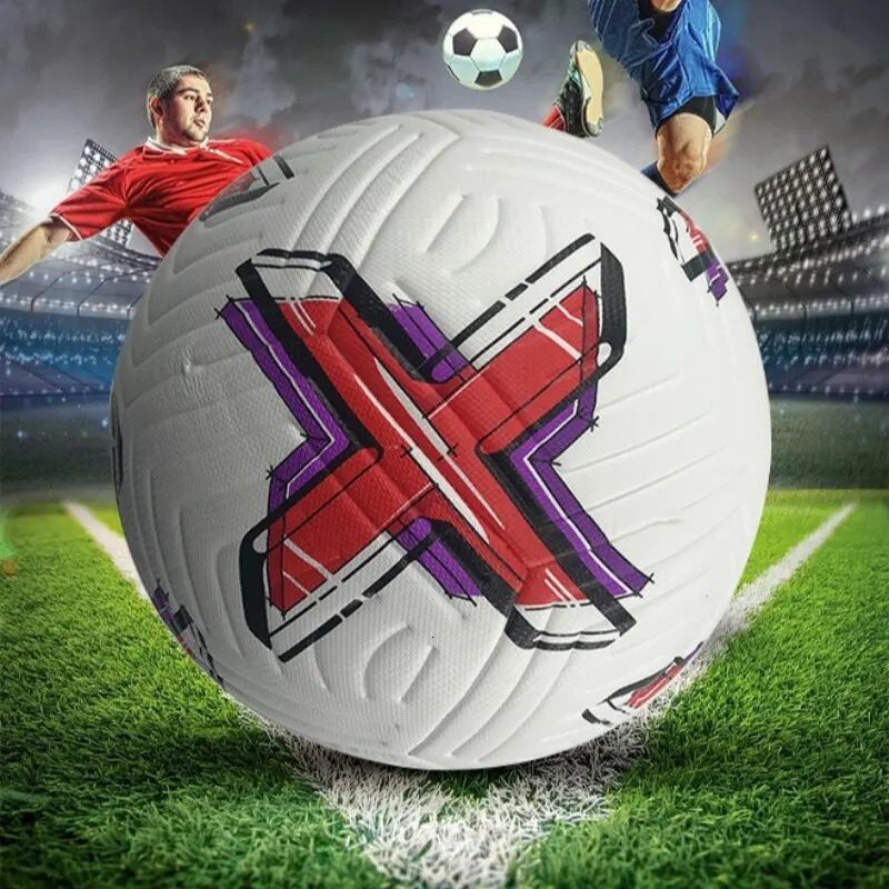 Soccer Ball Official Size 5 Three Layer Wear Rsistant Durable Soft PU Leather Seamless Football Team Match Group Train Game Play i250320