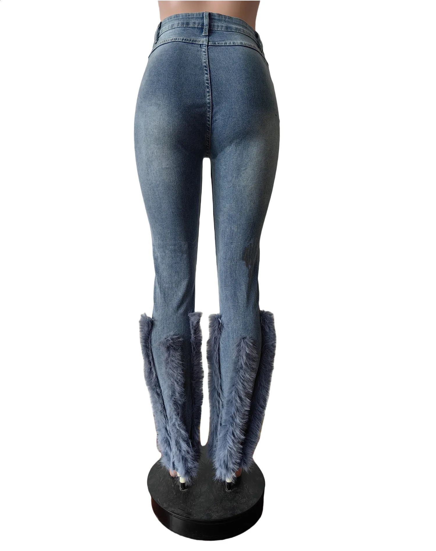 Hollow jeans pearl pants sexy womens high waisted elegant streetwear torn denim feather cargo transport vehicle 250314