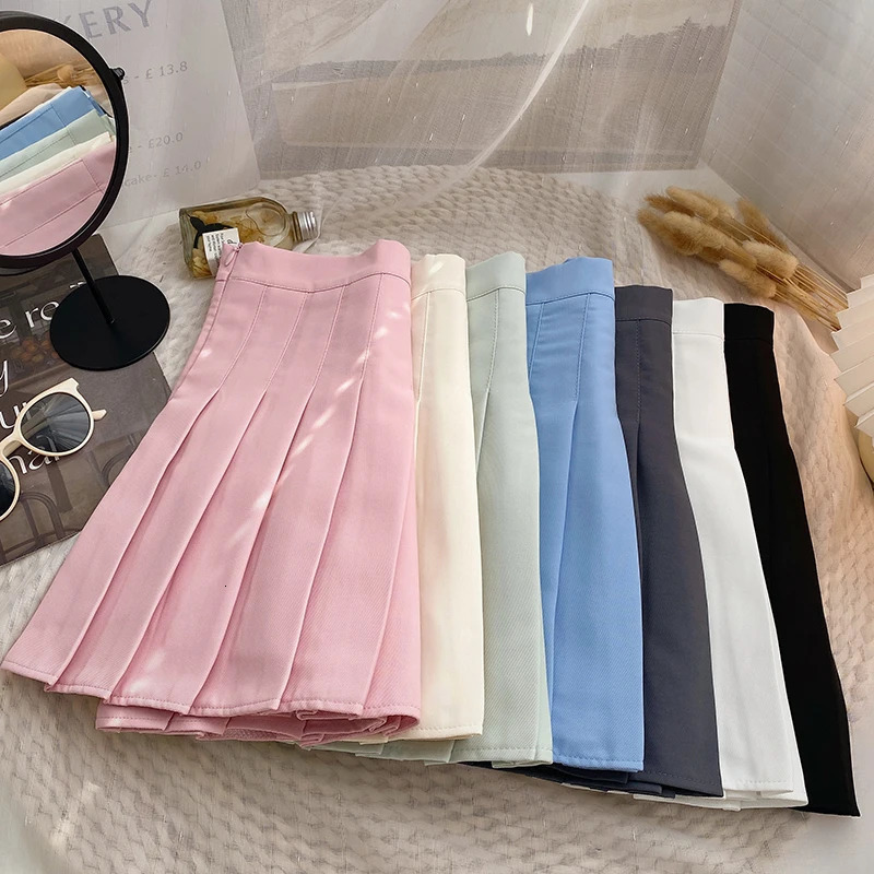 ITOOLIN Women Pleated Skirts High Waist Zipper s Dancing JK Mini Skirts Black Fashion Student A Line Faldas gothic skirt 250320