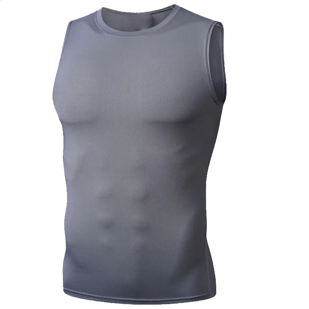 Mens printed vest compression shirt Christian sports quick drying Tshirt gym running basic layer 250319